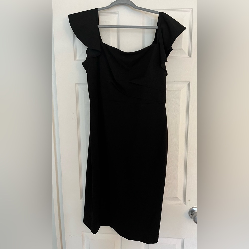 Calvin Klein Black Flutter Sleeve Dress Size 12